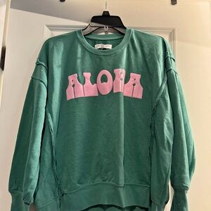 Green Aloha Sweater